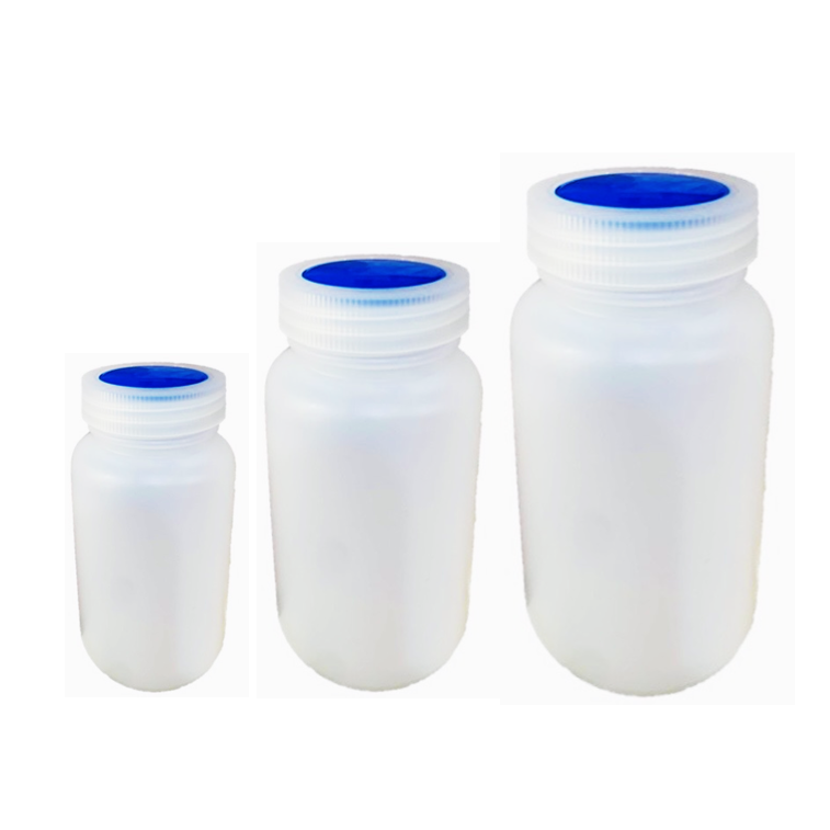 台製 HDPE 藍蓋塑膠廣口瓶