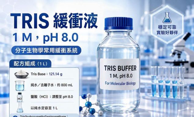 【實驗室常用緩衝液|1 M Tris Buffer,pH 8.0 配製】