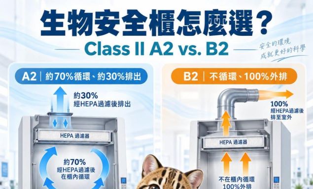 生物安全櫃怎麼選?Class I、II、III與A2、B2一次看懂